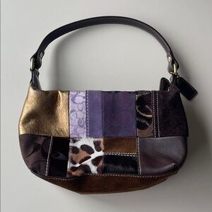 Coach Patchwork Brown, Purple, Animal Print Y2K Bag